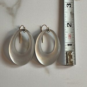 Alexis Bittar Silver Lucite Oval Earrings